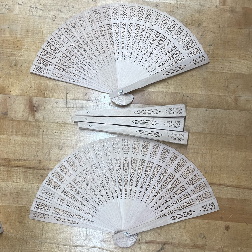 Sandalwood Wooden Folding Hand Fan (5 Pack)